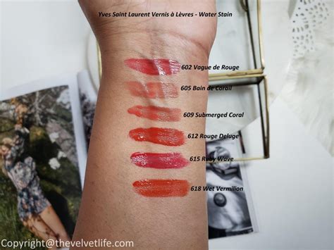 ysl vernis a levres water stain 605|YSL WATER STAIN LIP STAIN 602, 605, 606, 610, 611, 613, .